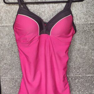 Free Country Pink/Gray Tankini Swim Top Women's Size Medium - 2010